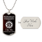 Firefighter Isaiah 43:2 Necklace Stainless Steel or 18k Gold Dog Tag 24" Chain-Express Your Love Gifts