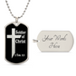 Soldier of Christ 2 Tim 2 3 Necklace Dog Tag Stainless Steel or 18k Gold w 24" Chain-Express Your Love Gifts