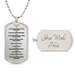 Ten Commandments French Dix Commandements Necklace Dog Tag Stainless Steel or 18k Gold w 24" Chain-Express Your Love Gifts