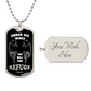 Psalm 91 Refuge Under His Wings Necklace Dog Tag Stainless Steel or 18k Gold w 24" Chain-Express Your Love Gifts