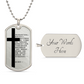 Lord's Prayer Chinese Necklace Dog Tag Stainless Steel or 18k Gold w 24" Chain-Express Your Love Gifts