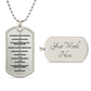 Ten Commandments English Necklace Dog Tag Stainless Steel or 18k Gold w 24" Chain-Express Your Love Gifts