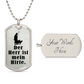 Lord is My Shephard Psalm 23 German Necklace Stainless Steel or 18k Gold Dog Tag 24" Chain-Express Your Love Gifts
