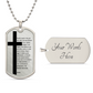 Lord's Prayer Italian Padre Nostro Necklace Dog Tag Stainless Steel or 18k Gold w 24" Chain-Express Your Love Gifts