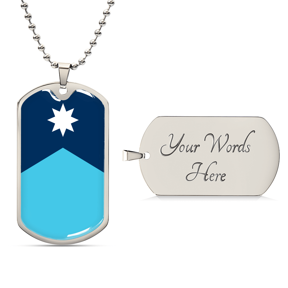 Minnesota State Flag 2024 Necklace Stainless Steel or 18k Gold Dog Tag 24" Chain-Express Your Love Gifts