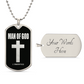 Man of God 1 Timothy 6 Necklace Dog Tag Stainless Steel or 18k Gold w 24" Chain-Express Your Love Gifts