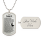 Psalm 23 German Necklace Dog Tag Stainless Steel or 18k Gold w 24" Chain-Express Your Love Gifts