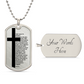 Lord's Prayer German Vater Unser Necklace Dog Tag Stainless Steel or 18k Gold w 24" Chain-Express Your Love Gifts