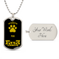 Pug Dad Dog Necklace Stainless Steel or 18k Gold Dog Tag W 24" Dog Owner Lover-Express Your Love Gifts