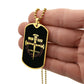 Man of God Cross Timothy Necklace Dog Tag Stainless Steel or 18k Gold w 24" Chain-Express Your Love Gifts