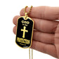 God is My Protection Psalm 91 Necklace Dog Tag Stainless Steel or 18k Gold w 24" Chain-Express Your Love Gifts