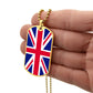 UK Flag Necklace Dog Tag Stainless Steel or 18k Gold 24" Chain-Express Your Love Gifts