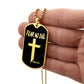 Fear No Evil Psalm 23.4 Necklace Dog Tag Stainless Steel or 18k Gold w 24" Chain-Express Your Love Gifts