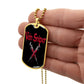 Vein Sniper Phlebotomist Necklace Stainless Steel or 18k Gold Dog Tag 24"-Express Your Love Gifts