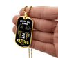 Psalm 91 Refuge Under His Wings Necklace Dog Tag Stainless Steel or 18k Gold w 24" Chain-Express Your Love Gifts