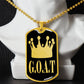 GOAT Greatest of All Time Necklace Dog Tag Stainless Steel or 18k Gold w 24"Chain-Express Your Love Gifts