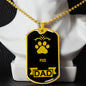 Pug Dad Dog Necklace Stainless Steel or 18k Gold Dog Tag W 24" Dog Owner Lover-Express Your Love Gifts
