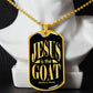 Jesus is the GOAT Matthew 28:18 Necklace Dog Tag Stainless Steel or 18k Gold w 24" Chain-Express Your Love Gifts