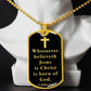 Born of God 1 John 51 Necklace Stainless Steel or 18k Gold Dog Tag W 24"-Express Your Love Gifts