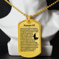 Psalm 23 French Psaume 23 Necklace Dog Tag Stainless Steel or 18k Gold w 24" Chain-Express Your Love Gifts