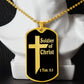 Soldier of Christ 2 Tim 2 3 Necklace Dog Tag Stainless Steel or 18k Gold w 24" Chain-Express Your Love Gifts