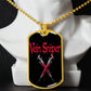 Vein Sniper Phlebotomist Necklace Stainless Steel or 18k Gold Dog Tag 24"-Express Your Love Gifts