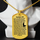 Psalm 23 Portuguese Salmo 23 Necklace Dog Tag Stainless Steel or 18k Gold w 24" Chain-Express Your Love Gifts