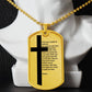 Lord's Prayer Russian Necklace Dog Tag Stainless Steel or 18k Gold w 24" Chain-Express Your Love Gifts