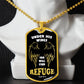 Psalm 91 Refuge Under His Wings Necklace Dog Tag Stainless Steel or 18k Gold w 24" Chain-Express Your Love Gifts