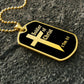 Soldier of Christ 2 Tim 2 3 Necklace Dog Tag Stainless Steel or 18k Gold w 24" Chain-Express Your Love Gifts