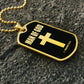 Man of God 1 Timothy 6 Necklace Dog Tag Stainless Steel or 18k Gold w 24" Chain-Express Your Love Gifts