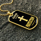 God is My Protection Psalm 91 Necklace Dog Tag Stainless Steel or 18k Gold w 24" Chain-Express Your Love Gifts