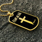 Fear No Evil Psalm 23.4 Necklace Dog Tag Stainless Steel or 18k Gold w 24" Chain-Express Your Love Gifts