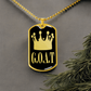 GOAT Greatest of All Time Necklace Dog Tag Stainless Steel or 18k Gold w 24"Chain-Express Your Love Gifts