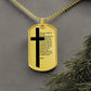 Lord's Prayer Russian Necklace Dog Tag Stainless Steel or 18k Gold w 24" Chain-Express Your Love Gifts