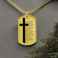 Lord's Prayer French Notre Père Necklace Dog Tag Stainless Steel or 18k Gold w 24" Chain-Express Your Love Gifts