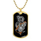 Tiger Dragon Yin Yang Necklace Dog Tag Stainless Steel or 18k Gold w 24" Chain-Express Your Love Gifts