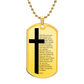 Lord's Prayer French Notre Père Necklace Dog Tag Stainless Steel or 18k Gold w 24" Chain-Express Your Love Gifts