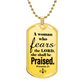 Proverbs 31 Woman of God Necklace Dog Tag Stainless Steel or 18k Gold w 24" Chain-Express Your Love Gifts