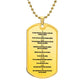 Ten Commandments French Necklace Dog Tag Stainless Steel or 18k Gold 24" Chain-Express Your Love Gifts