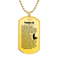 Psalm 23 German Necklace Dog Tag Stainless Steel or 18k Gold w 24" Chain-Express Your Love Gifts
