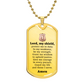 Police Prayer Badge Necklace Stainless Steel or 18k Gold Dog Tag 24" Chain-Express Your Love Gifts