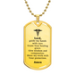 Doctor's Prayer Necklace Stainless Steel or 18k Gold Dog Tag 24" Chain-Express Your Love Gifts