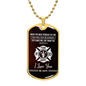 Firefighter Isaiah 43:2 Necklace Stainless Steel or 18k Gold Dog Tag 24" Chain-Express Your Love Gifts