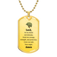Soldier's Prayer Necklace Stainless Steel or 18k Gold Dog Tag 24" Chain-Express Your Love Gifts