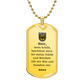 Polizeibeamter Police Officer Prayer German Necklace Stainless Steel or 18k Gold Dog Tag 24" Chain-Express Your Love Gifts