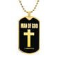 Man of God 1 Timothy 6 Necklace Dog Tag Stainless Steel or 18k Gold w 24" Chain-Express Your Love Gifts