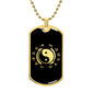 Yin Yang Dog Tag Necklace - Symbol of Harmony and Strength Dog Tag Stainless Steel or 18k Gold w 24" Chain-Express Your Love Gifts