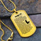 Psalm 23 German Necklace Dog Tag Stainless Steel or 18k Gold w 24" Chain-Express Your Love Gifts