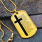 Lord's Prayer French Notre Père Necklace Dog Tag Stainless Steel or 18k Gold w 24" Chain-Express Your Love Gifts